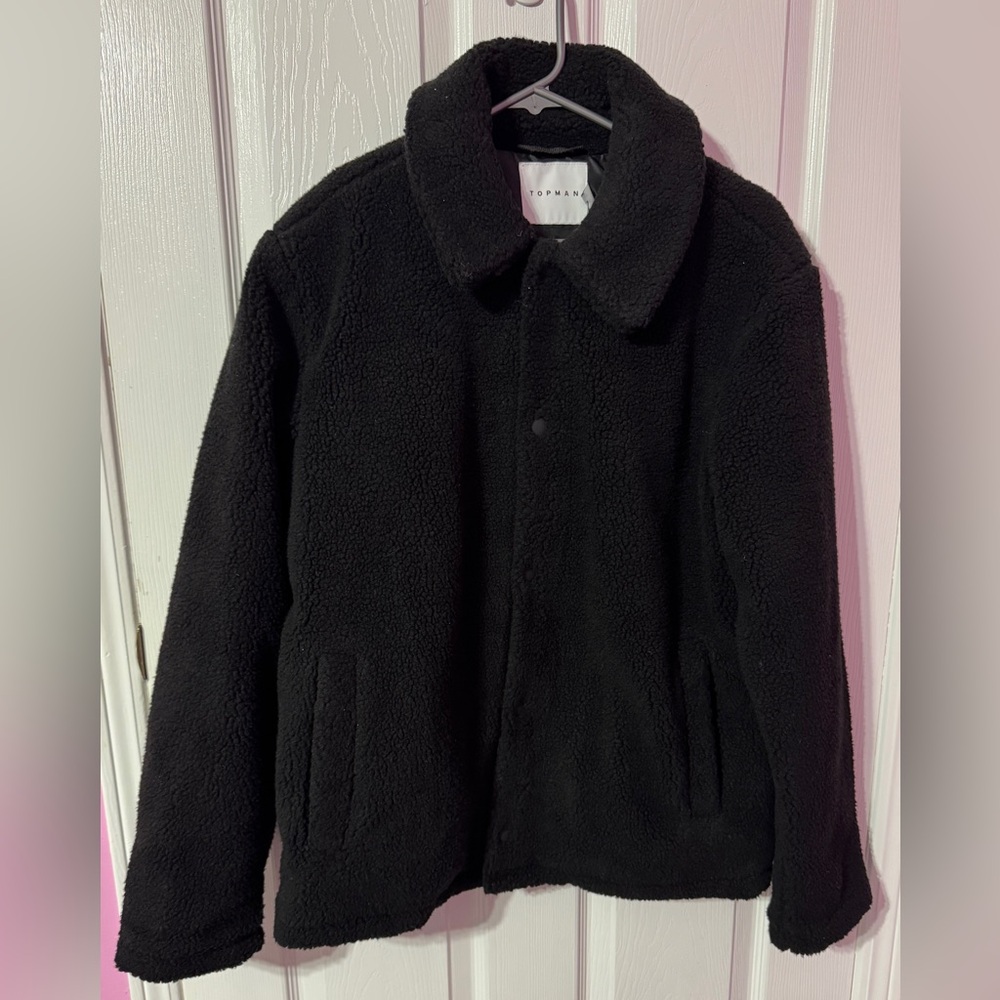 Topman Black Sherpa Jacket